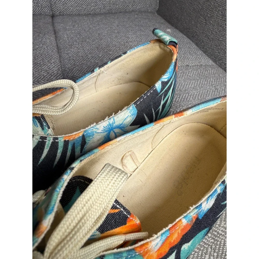Nicole NClarice Tropical Floral Espadrille Platform‎ Sneakers Orange Blue 7.5M